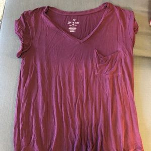 Maroon soft and sexy v neck top